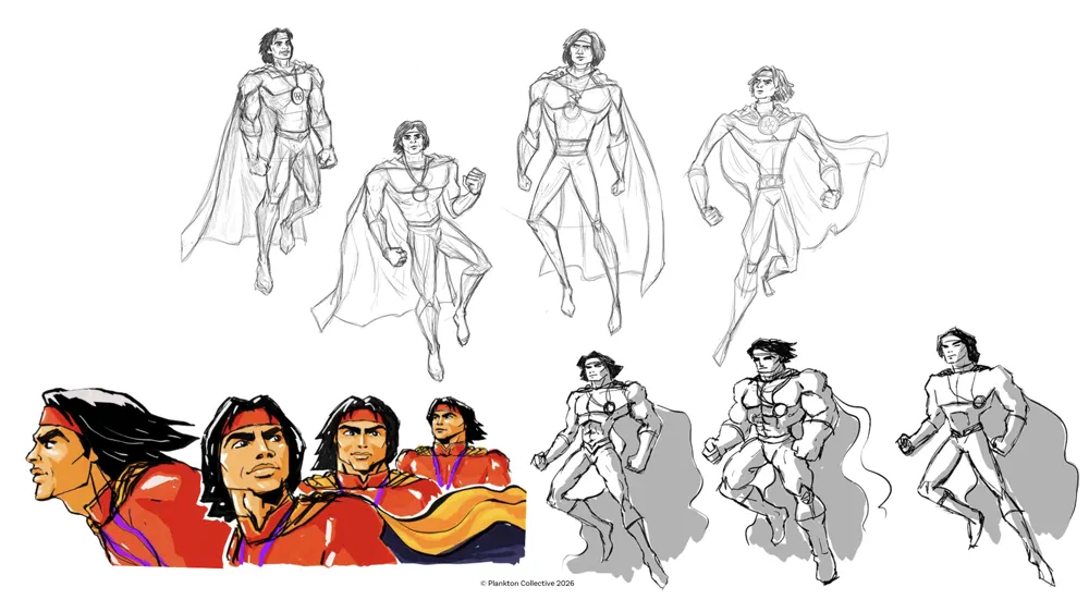 Javelin Man pose sketches