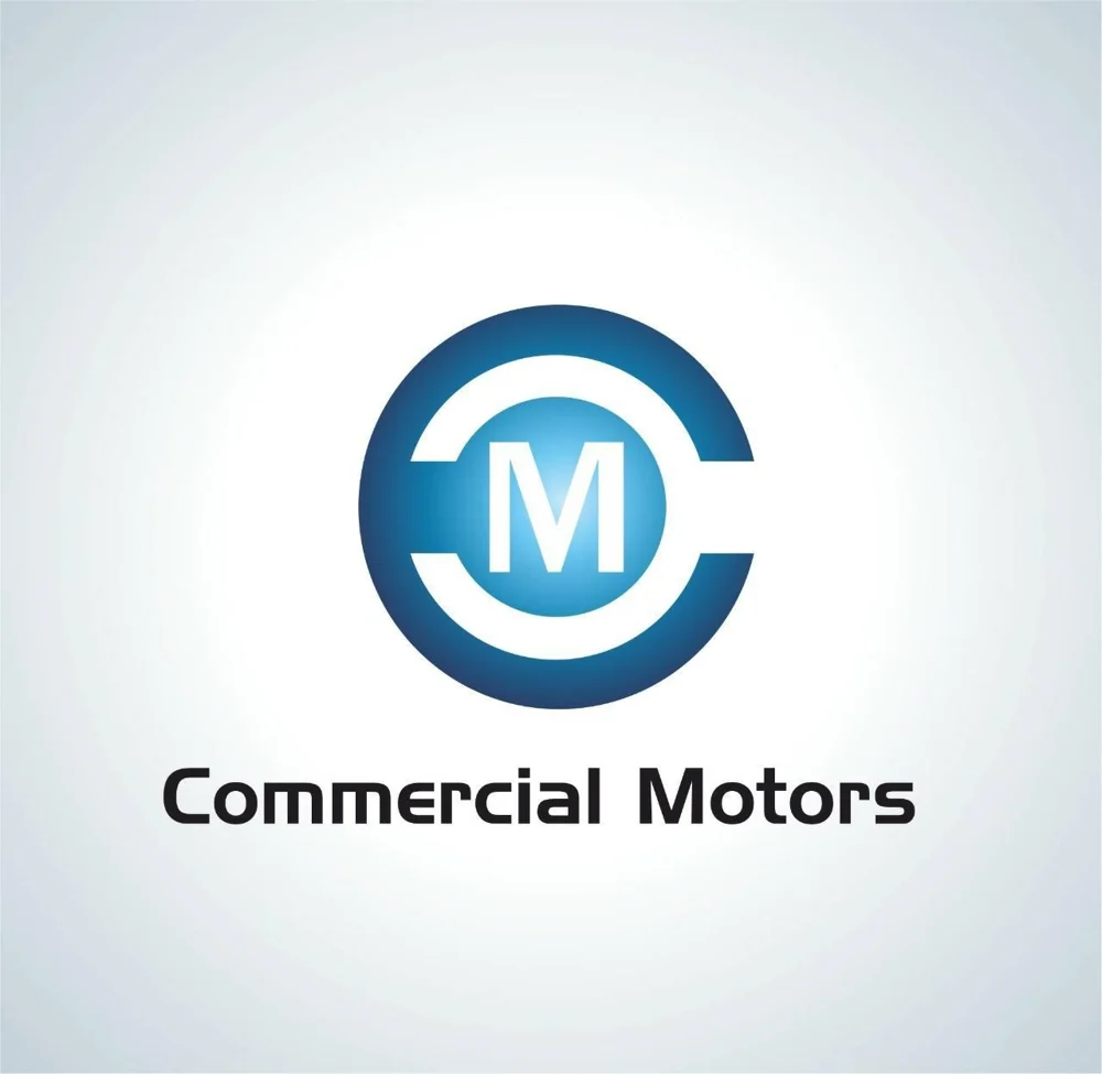Commercial Motors logo in blue