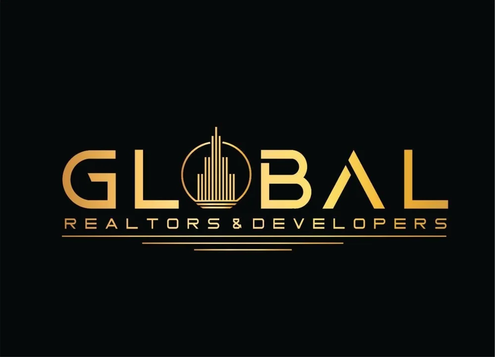 Global Realtors and Developers logo in gold on black