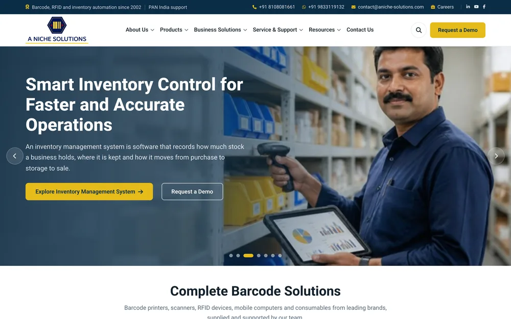 A' Niche Solutions website home page
