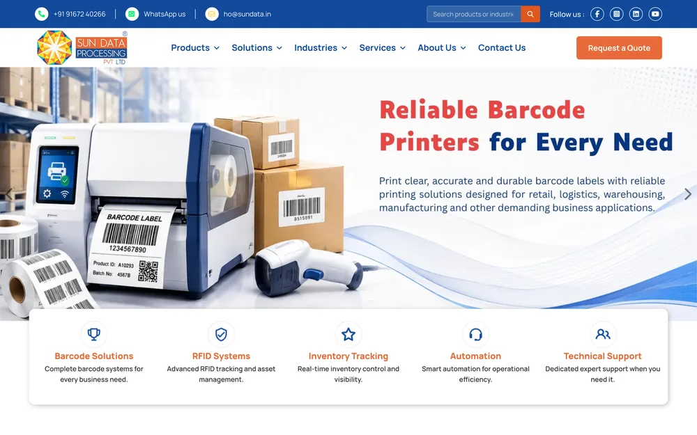 Sun Data Processing website home page